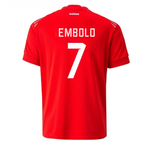 Maillot de foot Suisse Breel Embolo #7 Domicile vêtements Monde 2022 Manches Courtes